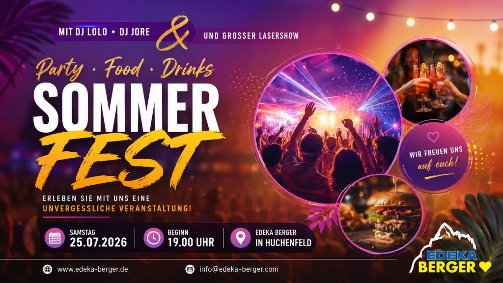 Sommerfest 2026 bei EDEKA Berger in Huchenfeld